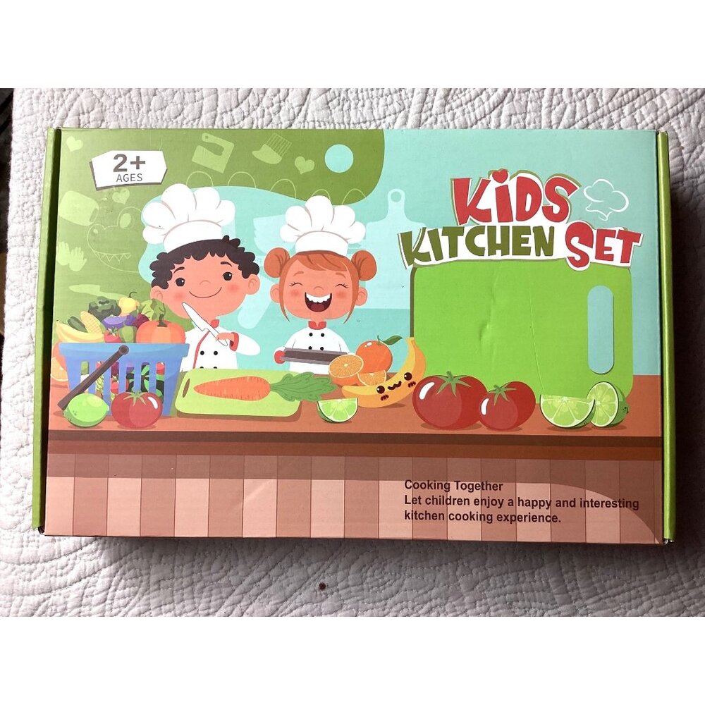 Kids Kitchen Set*28 Pieces*Ages 2+*Safe Tools For Pretend Cooking*Food Prep*NIB - Picture 1 of 4